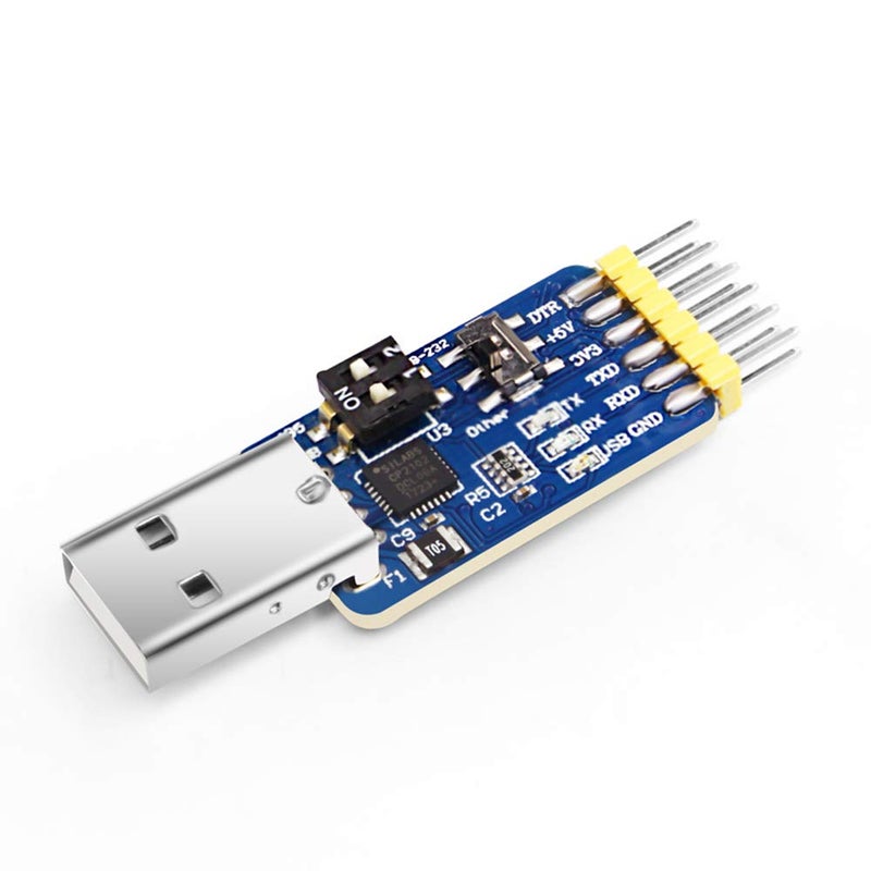WITMOTION UART 6-in-1 USB to Serial Converter, Multifunctional (USB to TTL/RS485/232, TTL-RS232/485, 232-485), Universal Adapter Module with CP2102 Compatible with Windows 7/8/10, Linux, Arduino - Image 1